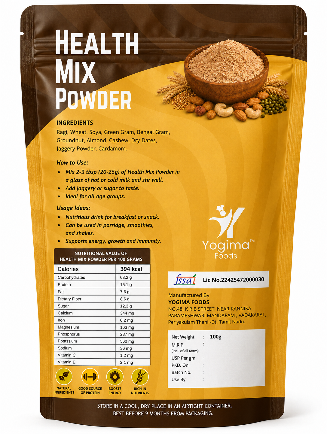 YogimaFood's Health mix powder 100gm - Image 2